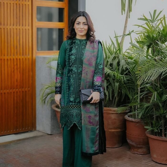 SP-2565 Unstitched Embroidered Lawn 3pc Suit With Poly Lawn Dupatta