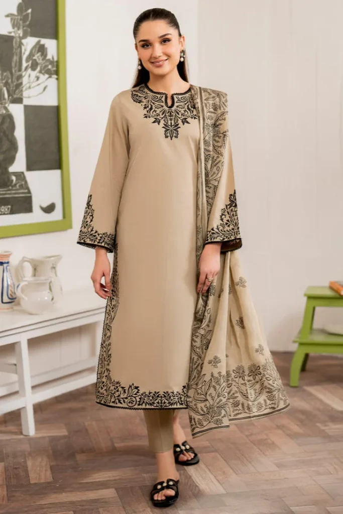 SPL746 Unstitched Embroidered Lawn Suit 3pc With Digital Printed Monar Dupatta