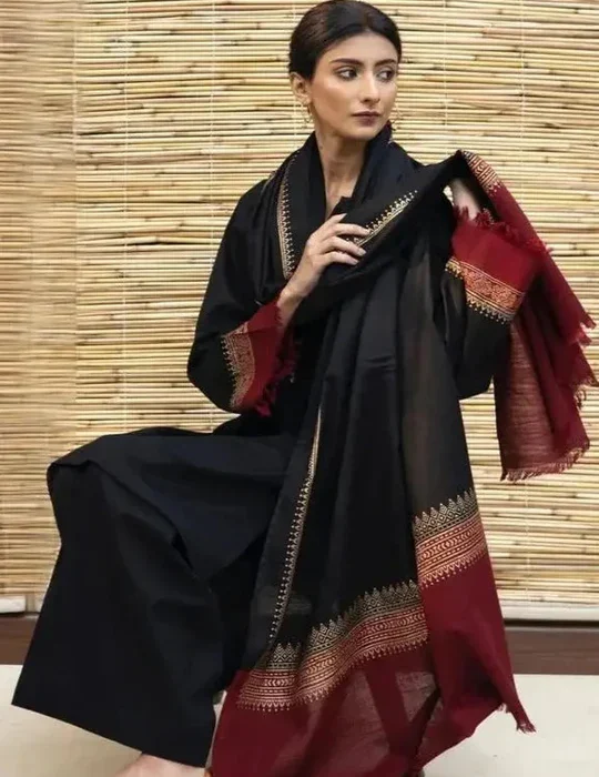 BR-1076 3Pc Unstitched Dhanak Suit with Printed Woolen Shawl
