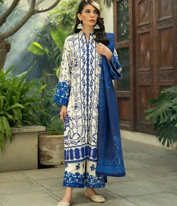 ZC-424 Digital Printed Unstitched 3pc Lawn Suit With Digital Printed Lawn Dupatta