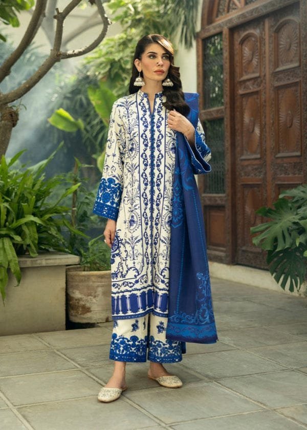 ZC-424 Digital Printed Unstitched 3pc Lawn Suit With Digital Printed Lawn Dupatta