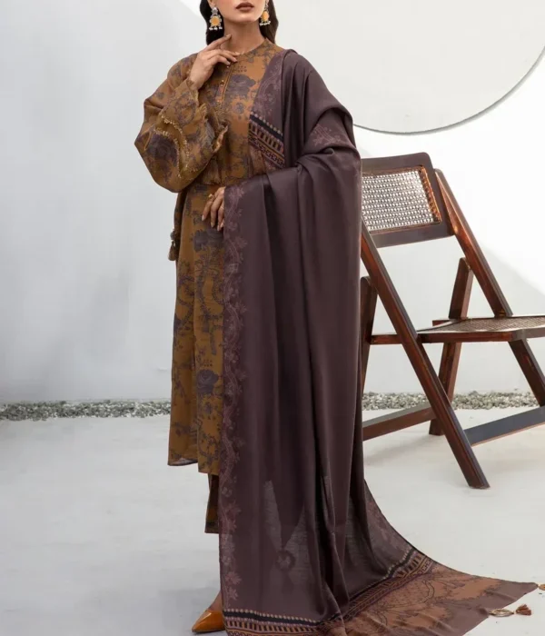 Khaddar 3pc Digital Printed Suit With Digital Printed Khaddar Dupatta