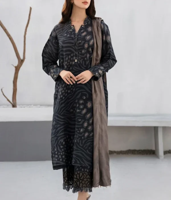 BQ-85 Unstitched Digital Printed khader Suit 3pc With Digital Printed Khader Dupatta