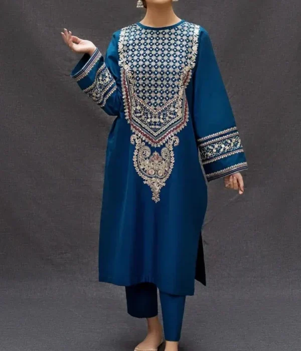 BT-69 Unstitched Fully Embroided Dhanak 2 Piece Suite