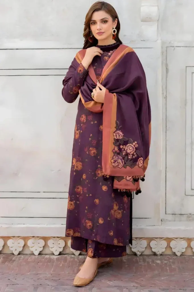 Khaddar 3pc Digital Printed Suit With Digital Printed Khaddar Dupatta