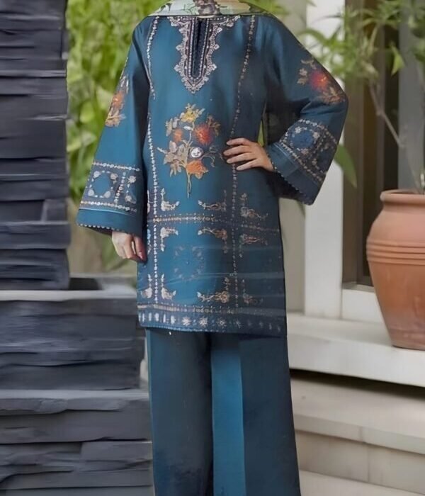 Unstitched Embroidered Lawn Suit 3pc With Digital Printed Dupatta Add to wishlist