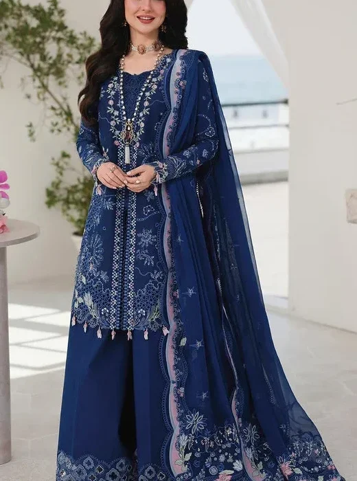 QL-2815 Lawn Unstitched Embroidered Suit With Embroidered Chiffon Dupatta