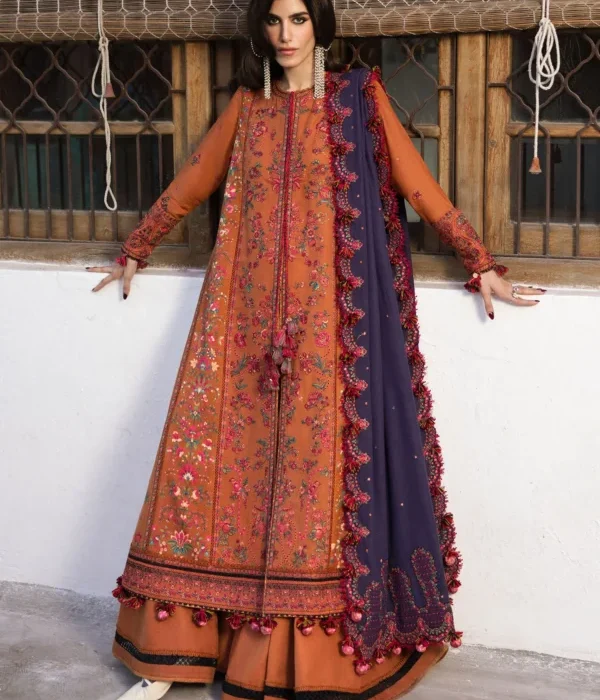 MB-625 Unstitched Dhanak Stuff Full Embroidered Suit With Dhanak Embroiderd