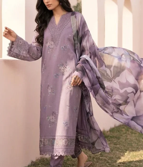 Lawn Unstitched Digital Printed Shirt With Lawn Printed Dupatta