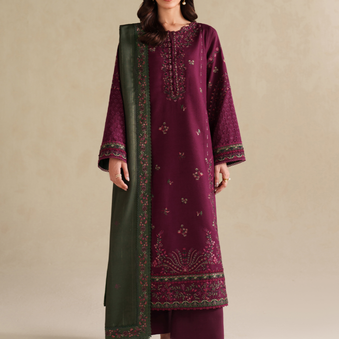 3 Piece - Unstitched Embroidered Lawn Fabric IZ-2705