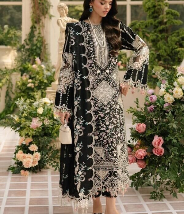 BIL06 Lawn Embroidered 3pc Suit With Bamber Chiffon Embroidered Dupatta