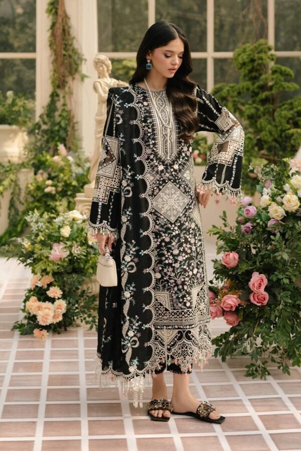 BIL06 Lawn Embroidered 3pc Suit With Bamber Chiffon Embroidered Dupatta