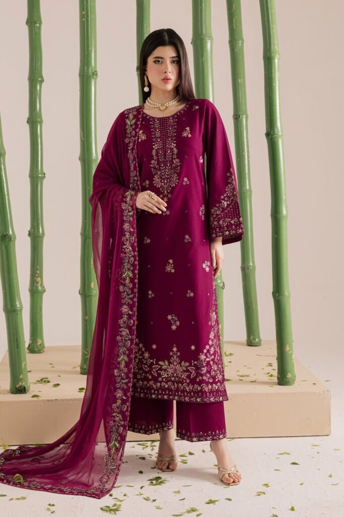 3 Piece - Unstitched Fully Embroidered Lawn Fabric BT-2860