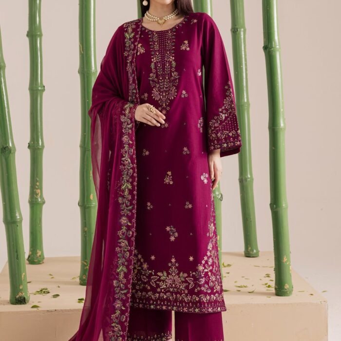 3 Piece - Unstitched Fully Embroidered Lawn Fabric BT-2860