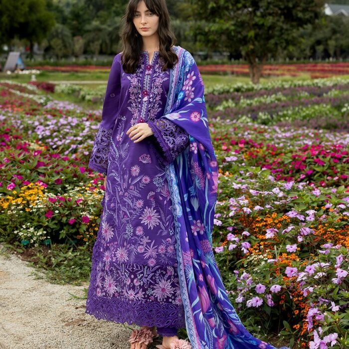 3 Piece - Unstitched Embroidered Lawn Fabric MS-2770