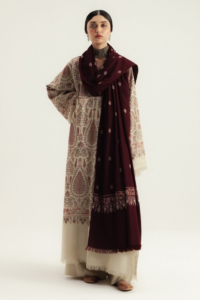 Dhanak Fabric - 3 Piece Unstitched Fully Embroidered Dress MM=806