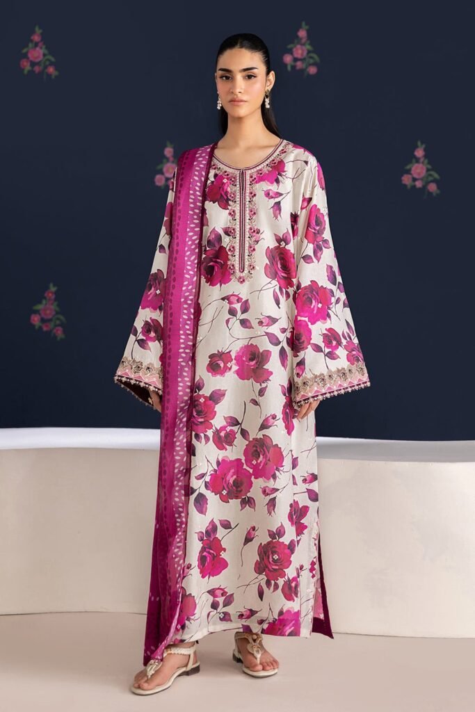 UNSTITCHED - 3 Piece Digital Printed Lawn Fabric With Lawn Dupatta